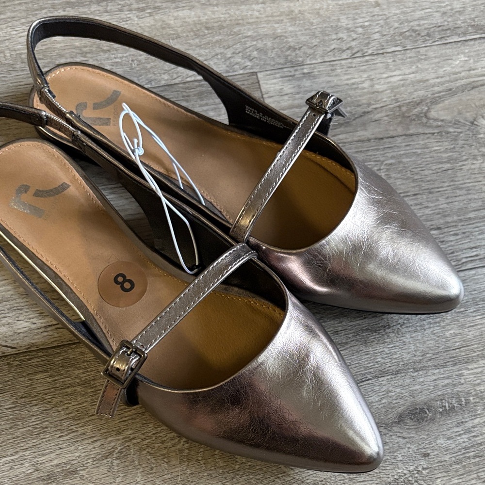 Stylish Metallic Women's Slingback Shoes
